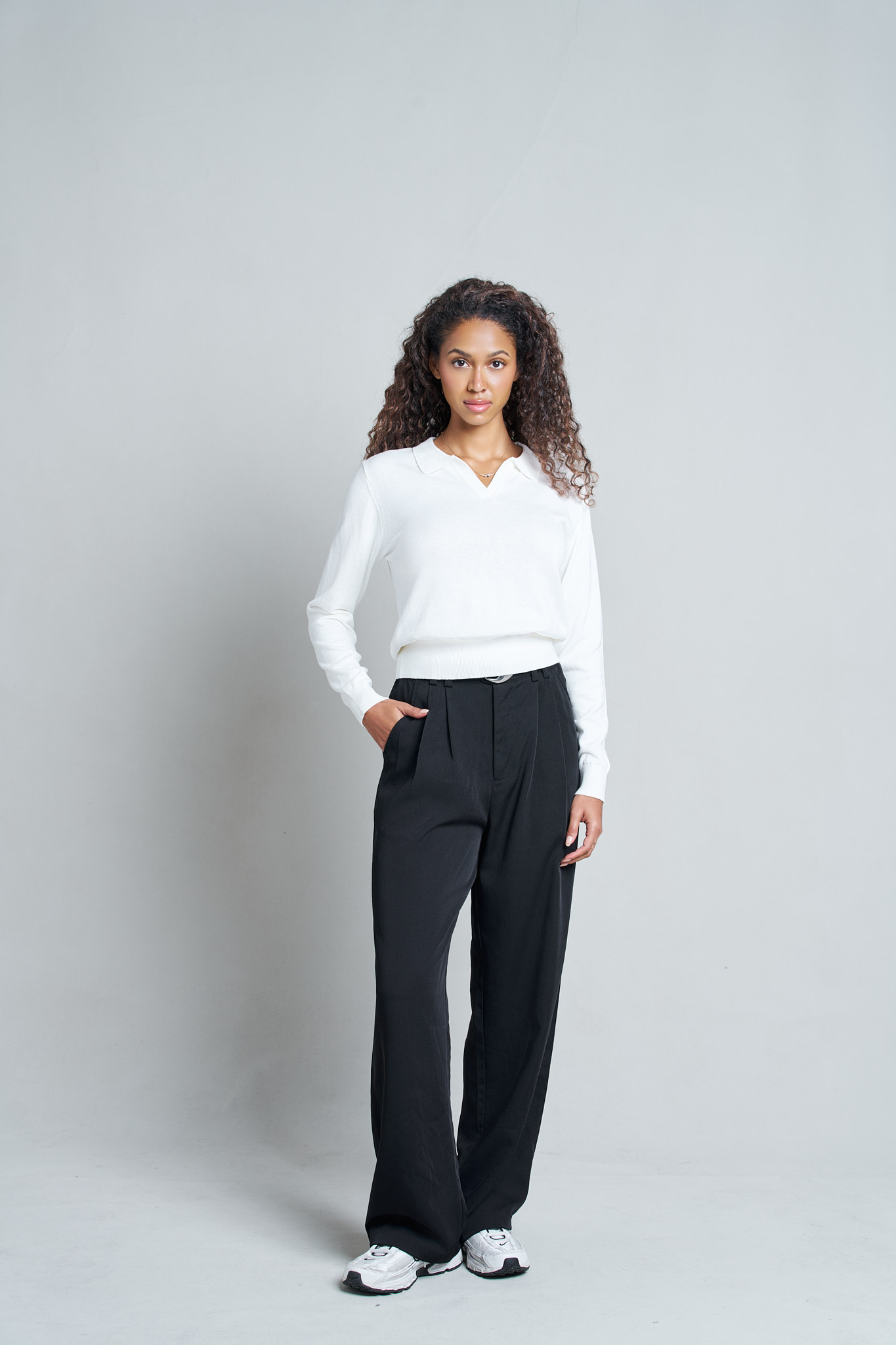 Karrie Long Sleeve Knitted Polo