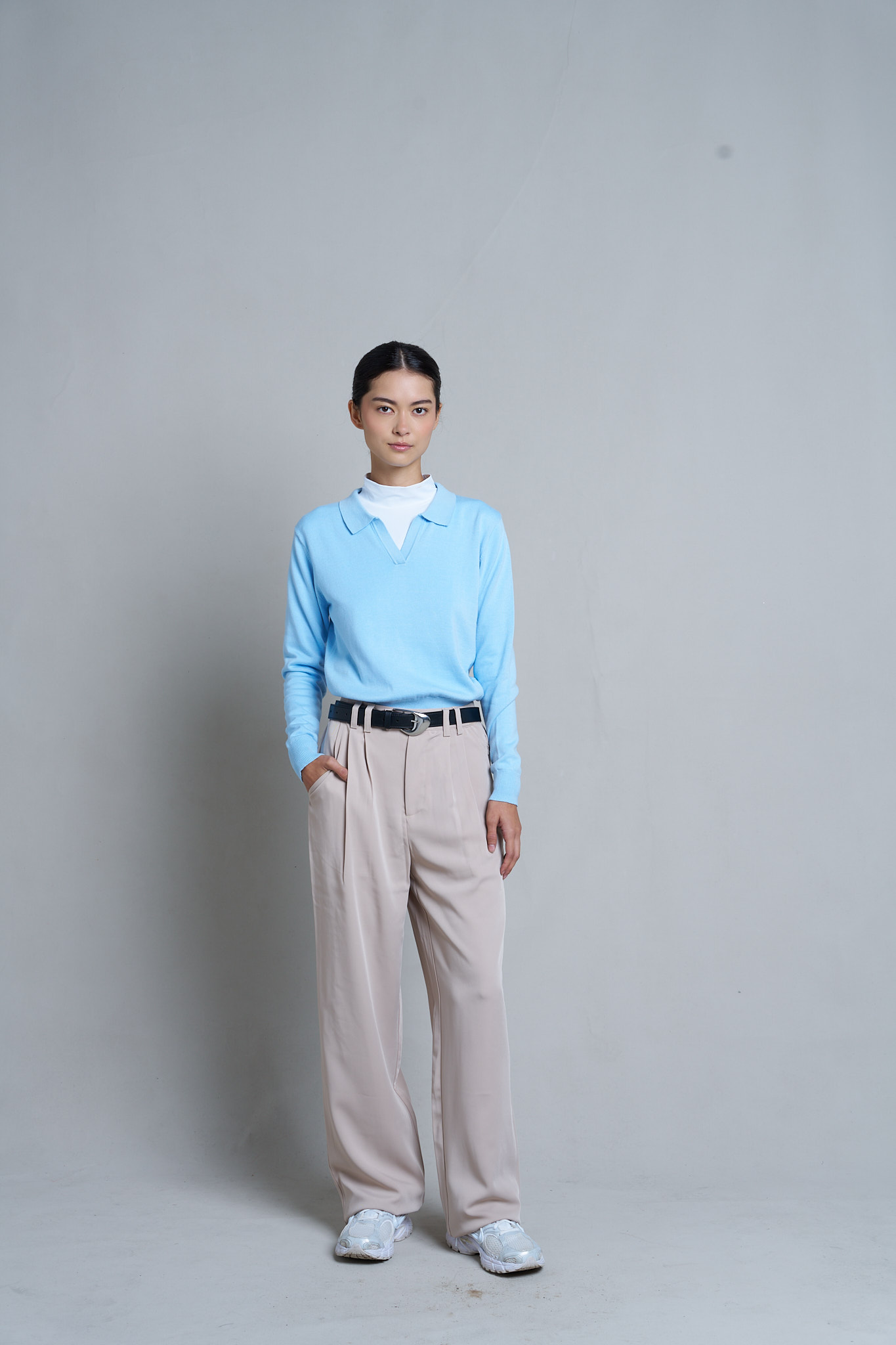 Karrie Long Sleeve Knitted Polo
