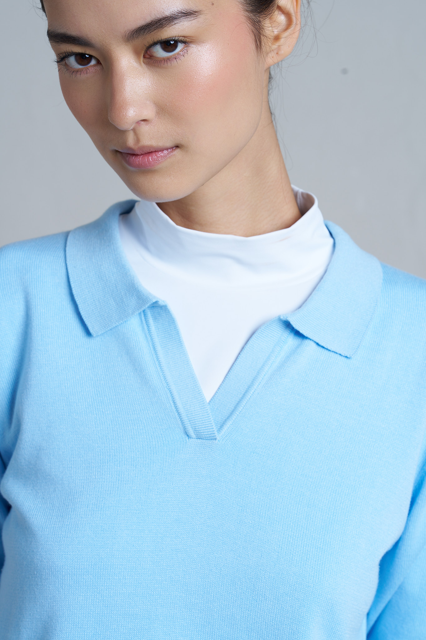 Karrie Long Sleeve Knitted Polo